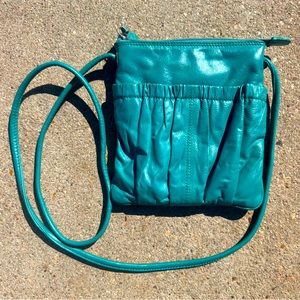 Genuine Leather ILI New York Teal Crossbody Bag
